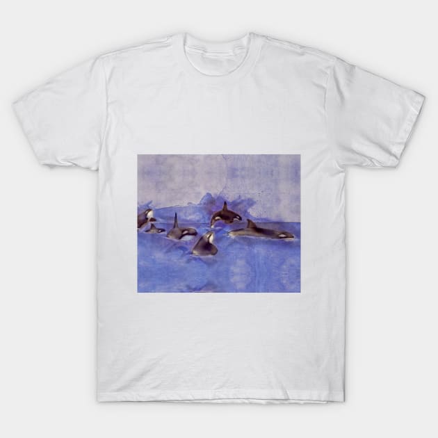Glacier Whales T-Shirt by 2HivelysArt